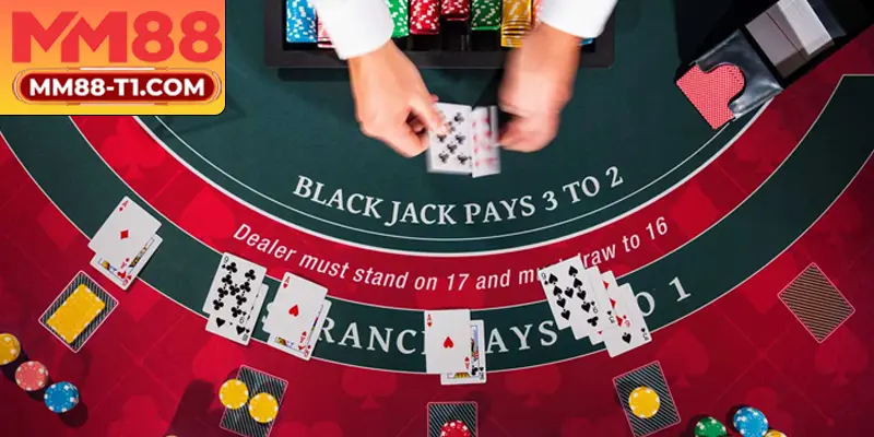 Giao diện chơi Blackjack online với dealer trực tiếp chuyên nghiệp
